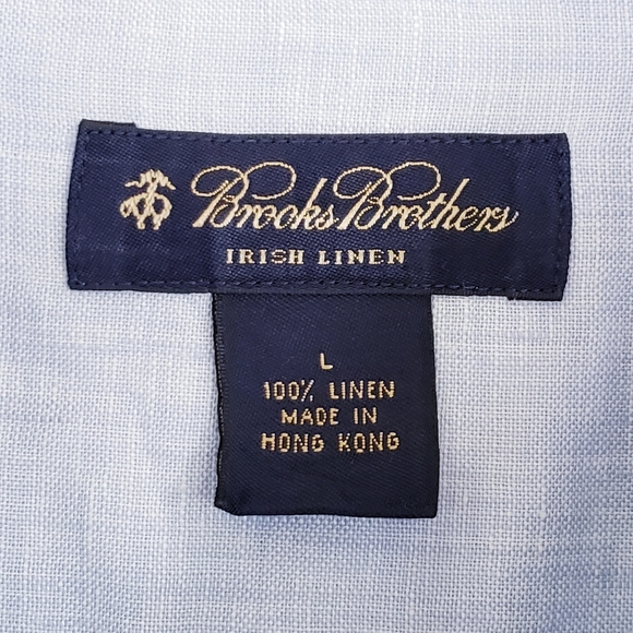 Brooks Brothers Irish Linen Light Blue Shirt 100% Linen - Picture 4 of 12